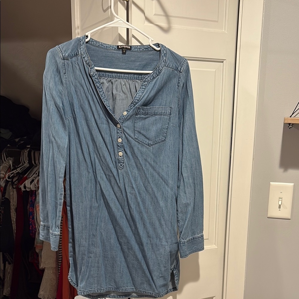 Express Light Blue Denim Top